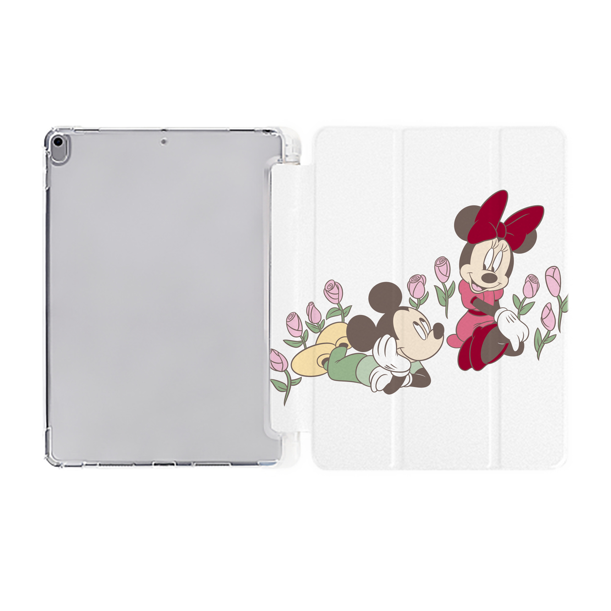（画像用） ミッキーマウス Mickey Mouse IPad ケース ペン収納付き 三つ折りスタンド PUレザー×シリコン 対応機種9.5/10.5/10.9インチ